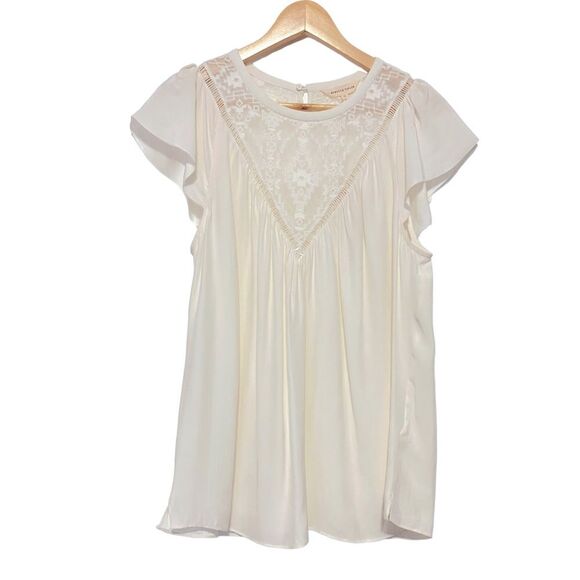 Rebecca Taylor Ivory 100% Silk Geo Aztec Embroidered Top 12 NWT - Picture 3 of 10